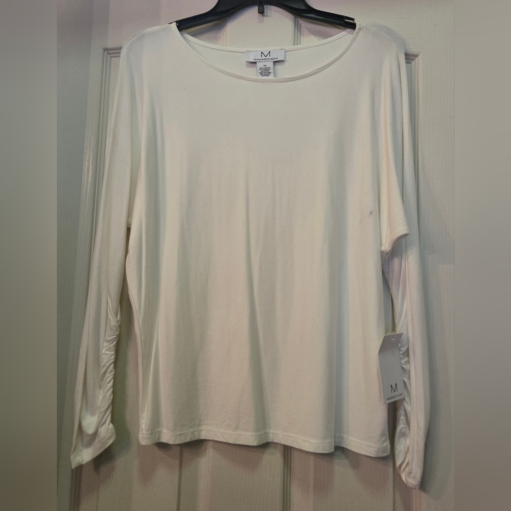 Magaschoni Cream Long Sleeve Top